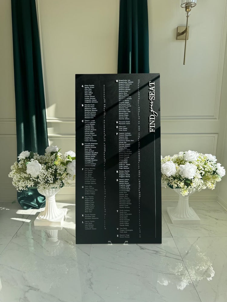 Acrylic Wedding Welcome Sign & Seating Chart Combo, Custom Reception Sign, Elegant Wedding