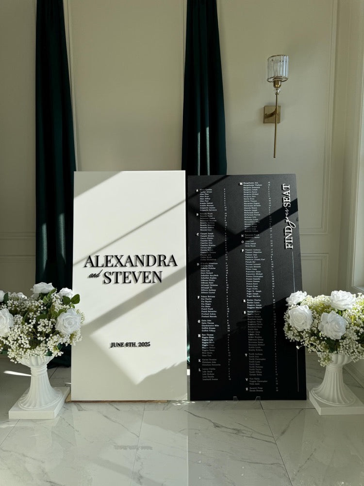 Acrylic Wedding Welcome Sign & Seating Chart Combo, Custom Reception Sign, Elegant Wedding