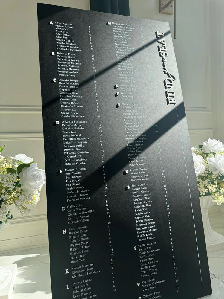 Wedding Seating Chart - Acrylic Wedding Seating Chart with 3D Acrylic | Custom Wedding Sign