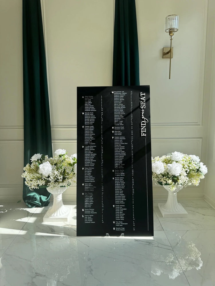 Wedding Seating Chart - Acrylic Wedding Seating Chart with 3D Acrylic | Custom Wedding Sign