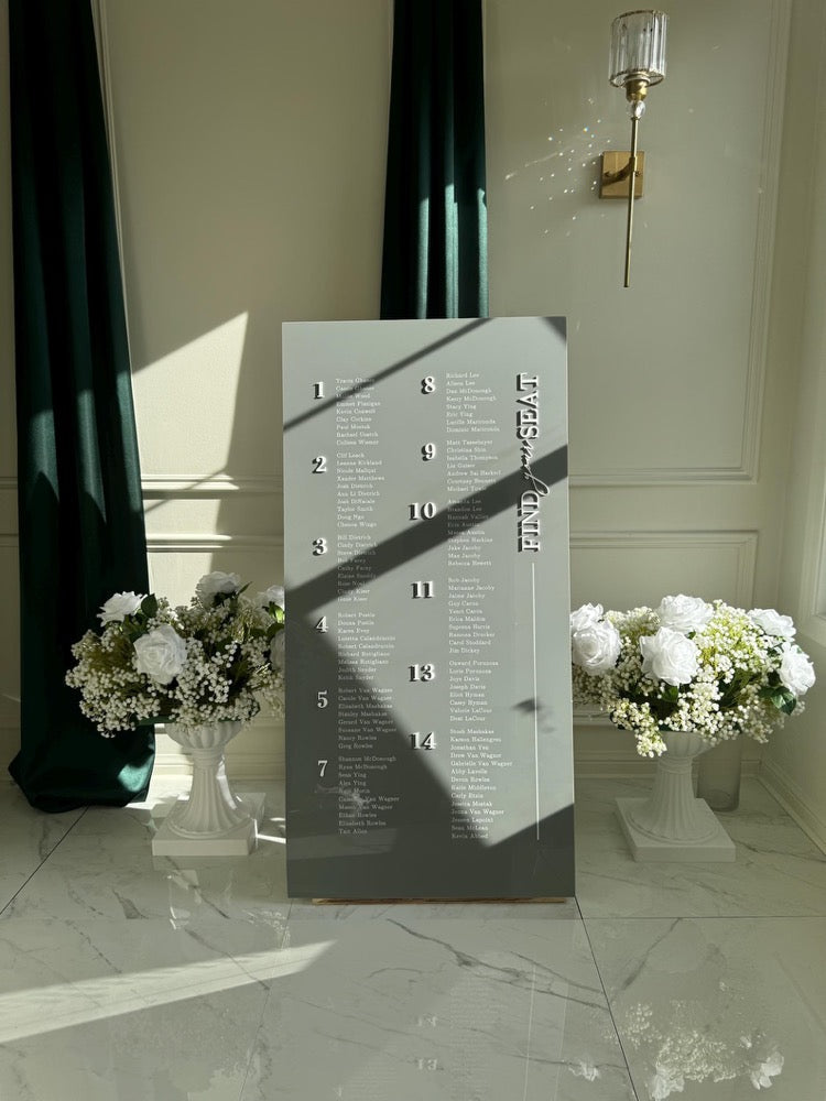Wedding Seating Chart - Acrylic Wedding Seating Chart with 3D Acrylic | Custom Wedding Sign | Wedding Signage - Ceremony Seating Sign