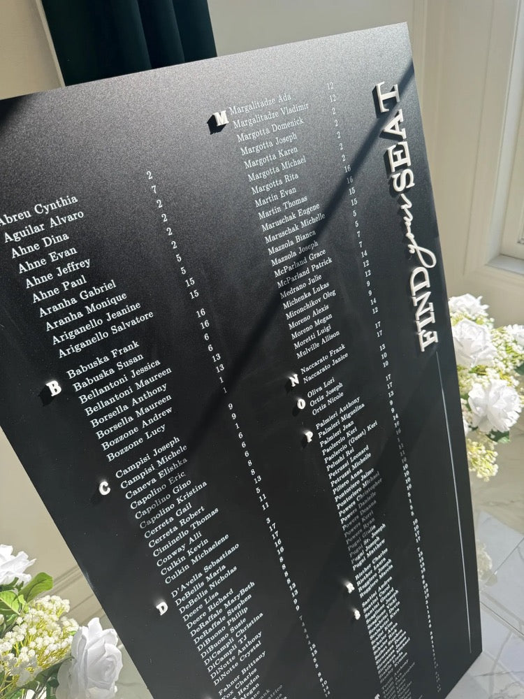 Wedding Seating Chart - Acrylic Wedding Seating Chart with 3D Acrylic | Custom Wedding Sign
